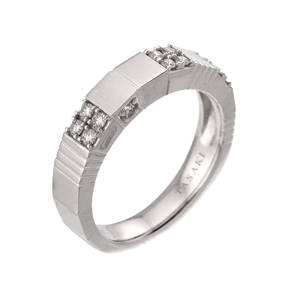 Diamond 0.19ct Ring 18K White Gold 750 Size6-6.25(US)