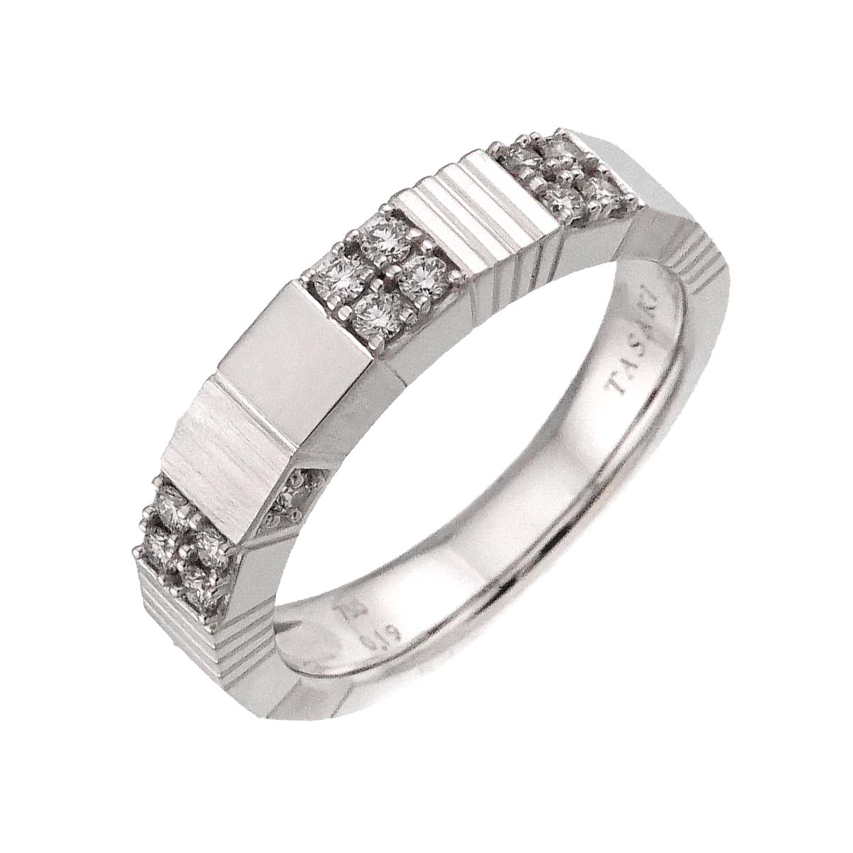 Diamond 0.19ct Ring 18K White Gold 750 Size6-6.25(US)