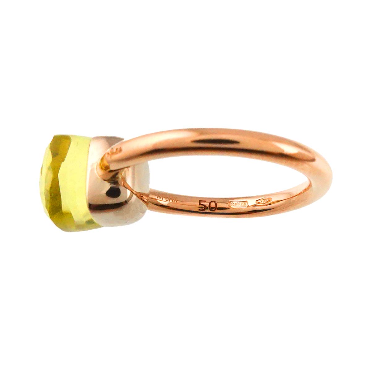 Quartz Ring 18K PG WG 750 size50 5.25(US)