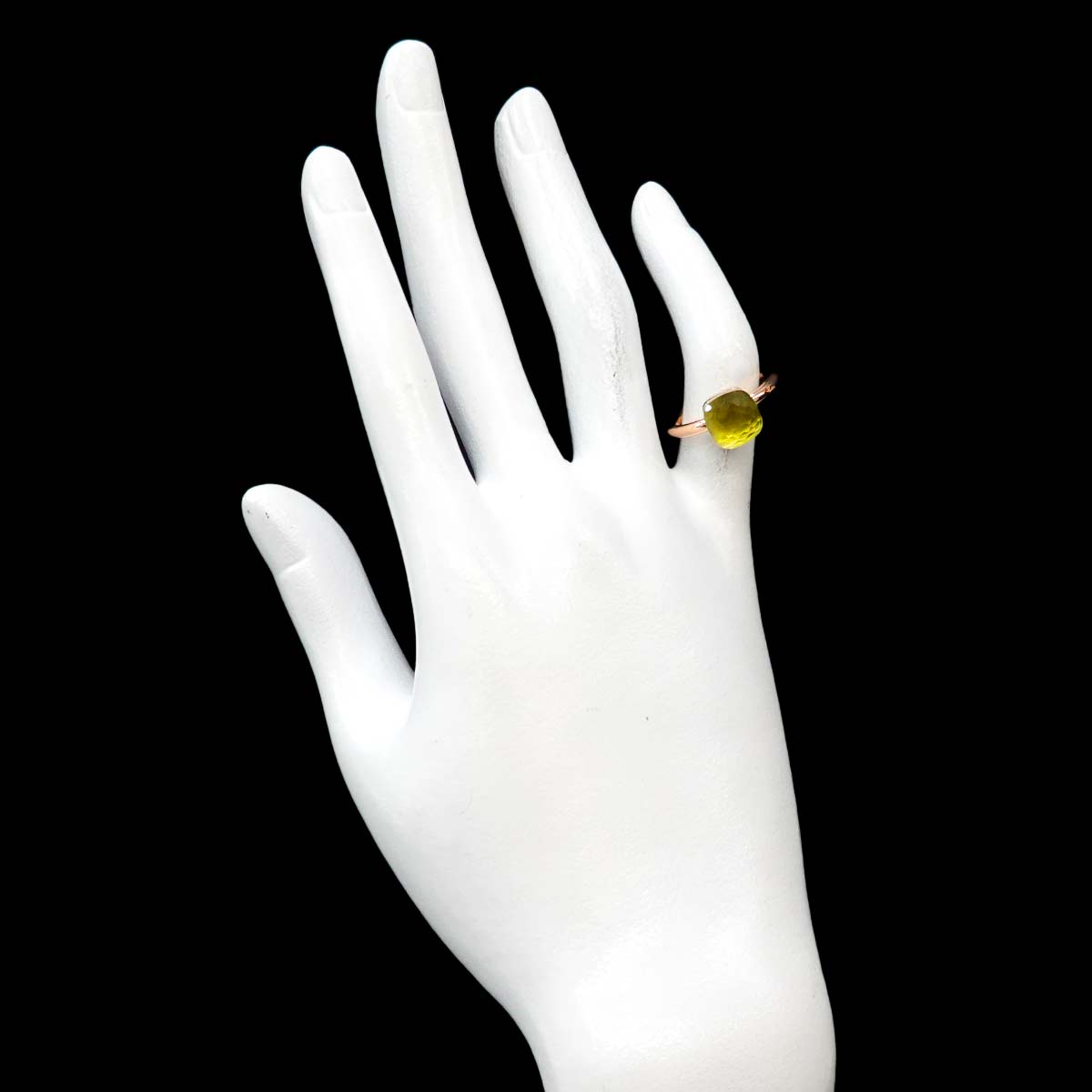 Quartz Ring 18K PG WG 750 size50 5.25(US)