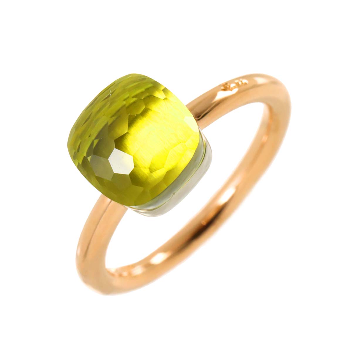 Quartz Ring 18K PG WG 750 size50 5.25(US)