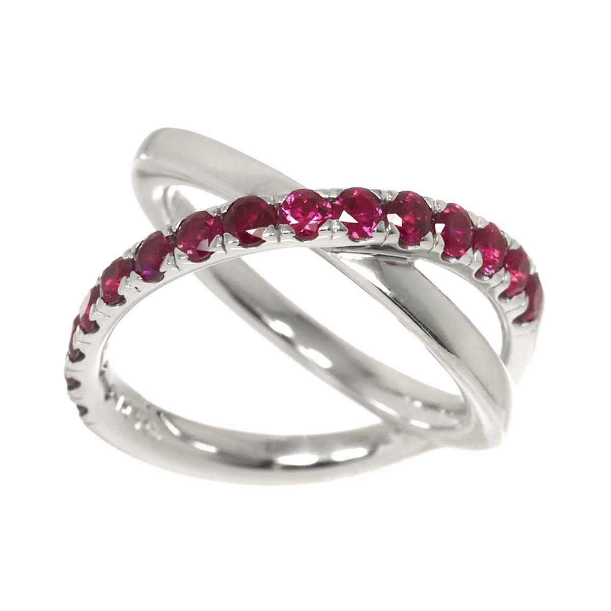 MIKIMOTO Ruby 1.07ct Ring 18K WG 750 Size5.5-5.75(US)