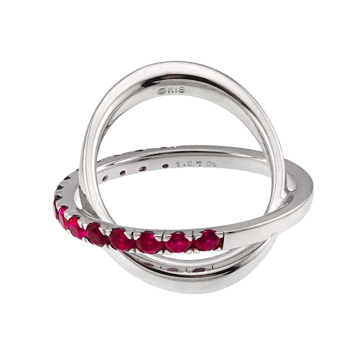MIKIMOTO Ruby 1.07ct Ring 18K WG 750 Size5.5-5.75(US)