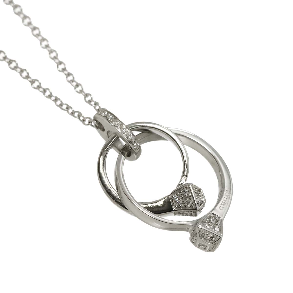 Diamond Necklace 18K White Gold 750