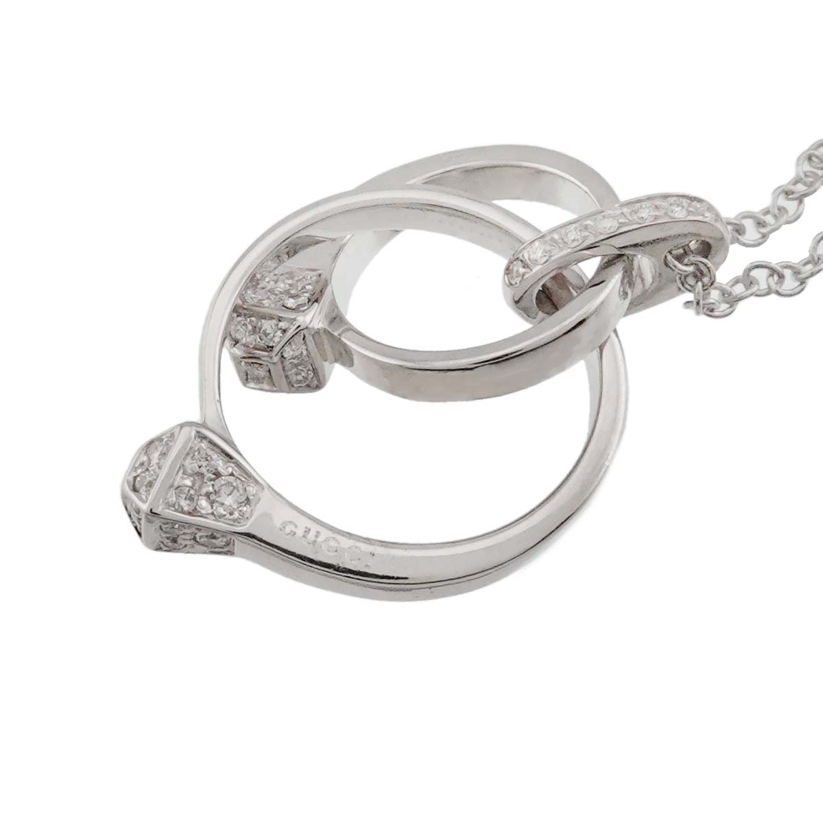 Diamond Necklace 18K White Gold 750