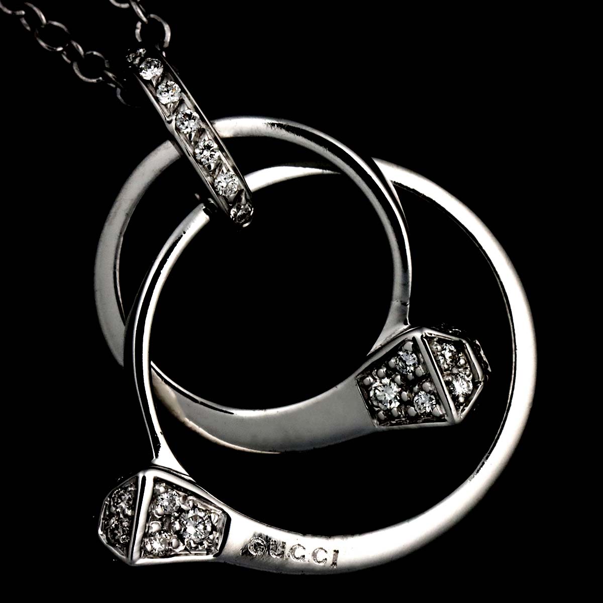 Diamond Necklace 18K White Gold 750