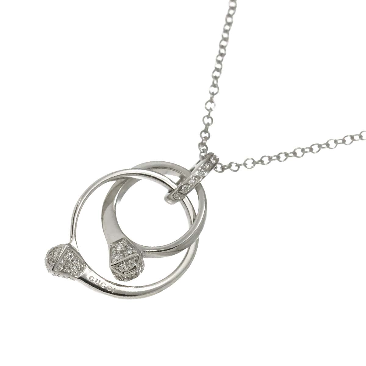 Diamond Necklace 18K White Gold 750