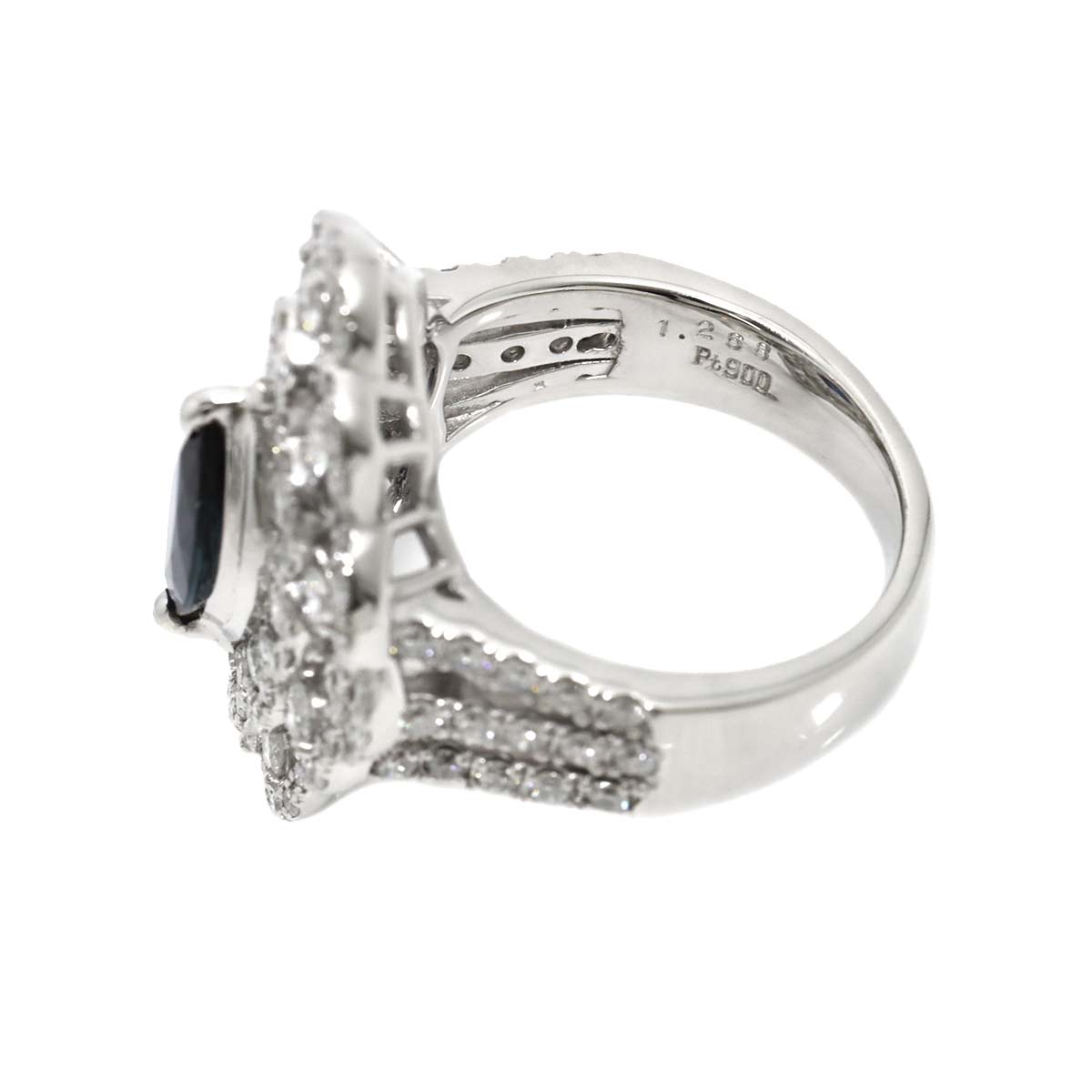 Sapphire 1.268ct Diamond 1.95ct Ring Pt Platinum size6-6.25(US)