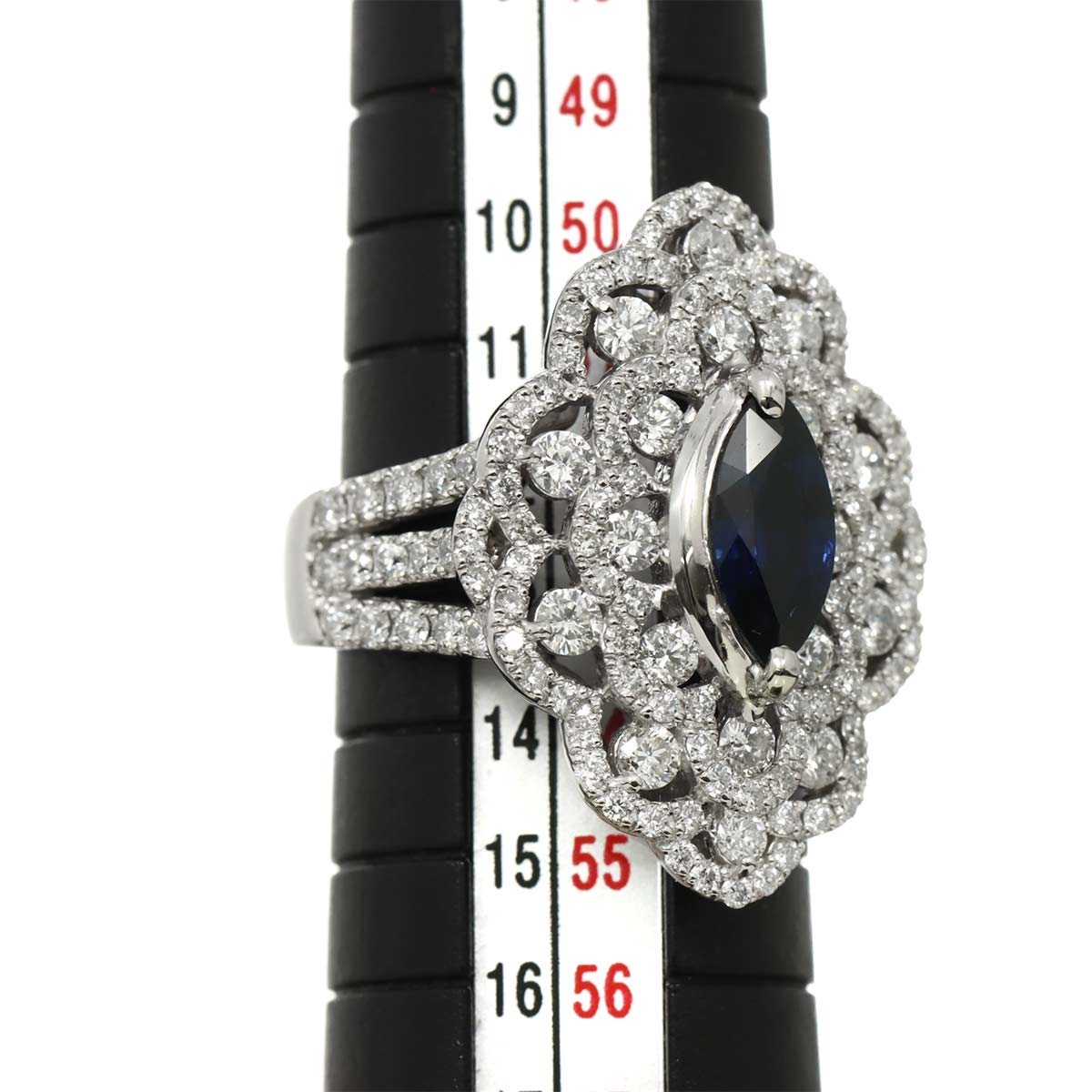 Sapphire 1.268ct Diamond 1.95ct Ring Pt Platinum size6-6.25(US)