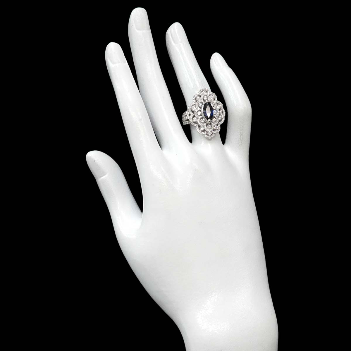 Sapphire 1.268ct Diamond 1.95ct Ring Pt Platinum size6-6.25(US)