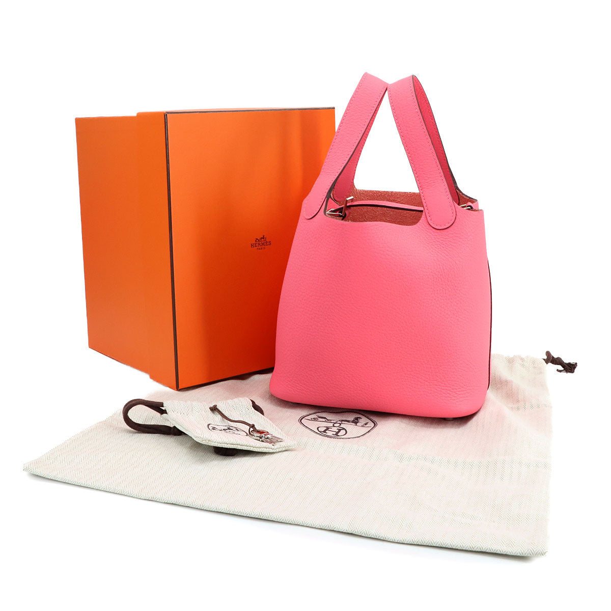 Picotin Lock PM Hand Bag Taurillon Clemence Rose Azalee