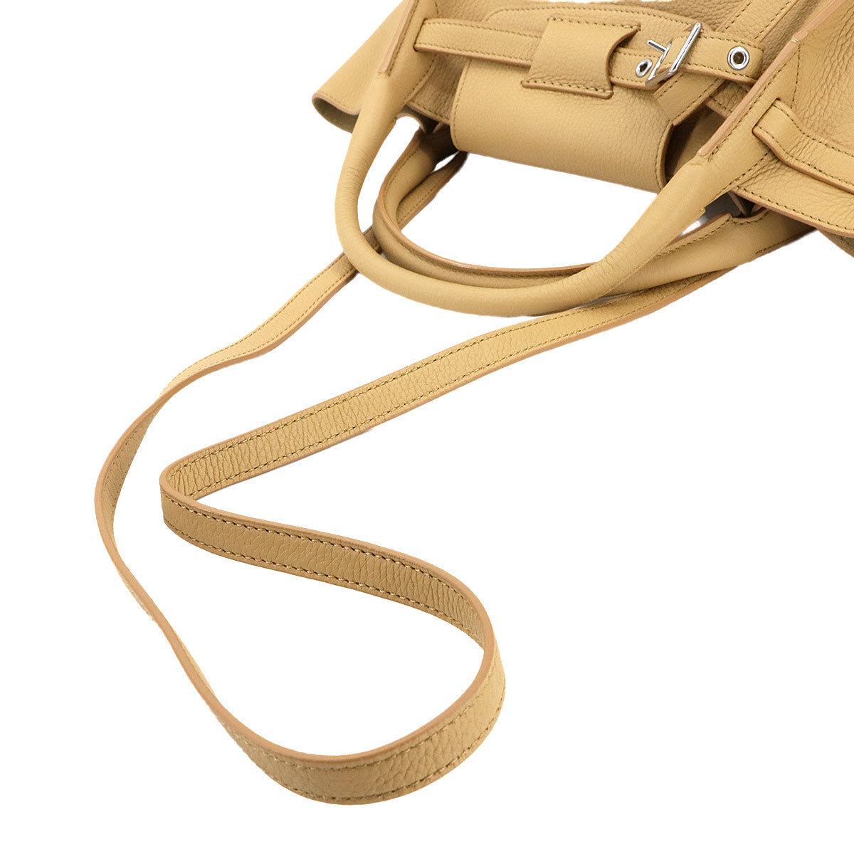 Big Bag Small With Longstrap Hand Shoulder Bag Leather Beige