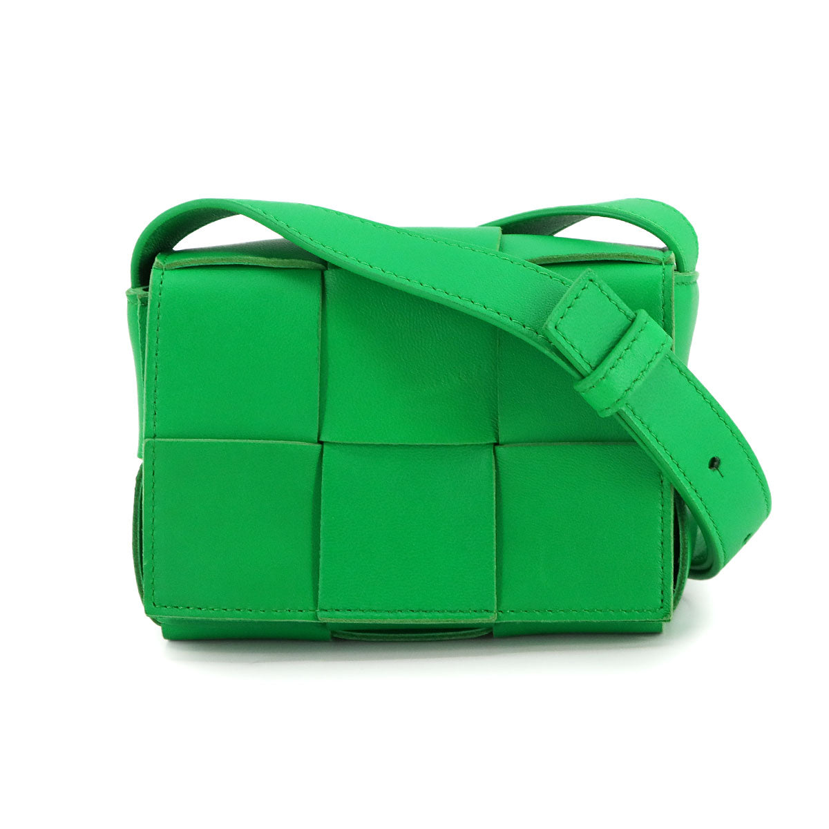 Intrecciato Candy Cassette Shoulder Bag Leather Green