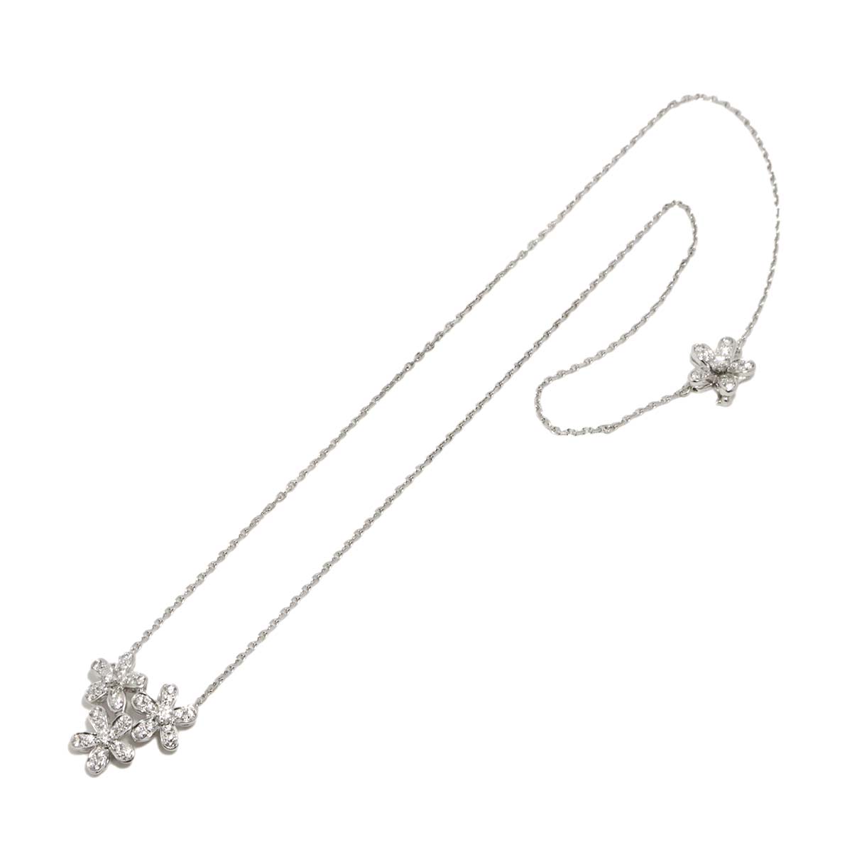 Socrate 3 Flower Diamond Necklace 18K WG 750