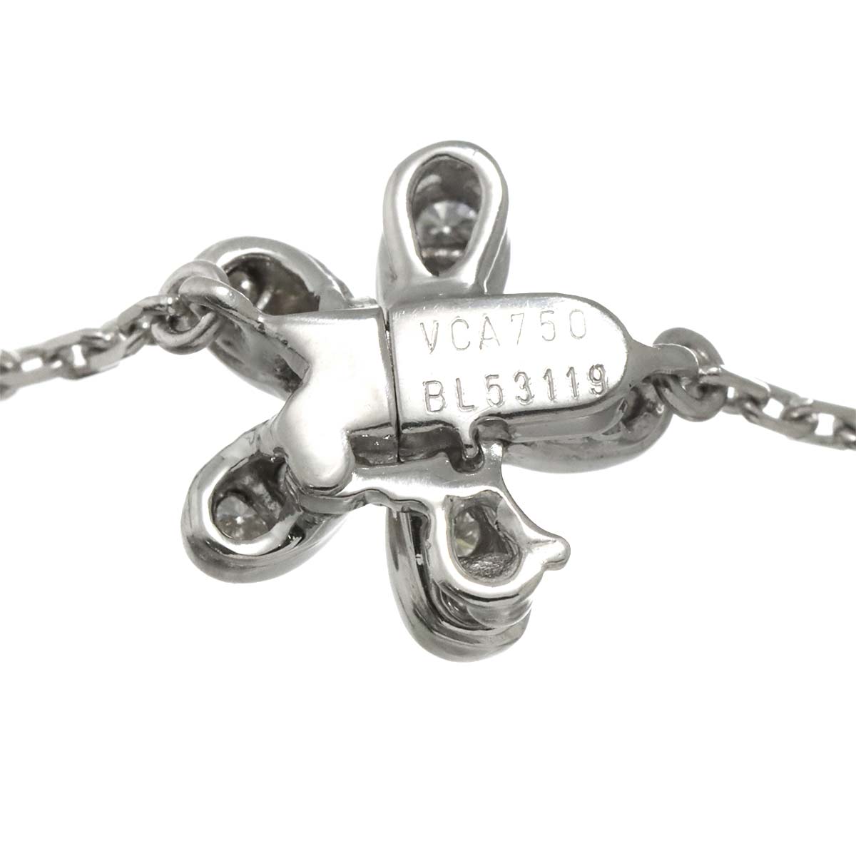 Socrate 3 Flower Diamond Necklace 18K WG 750