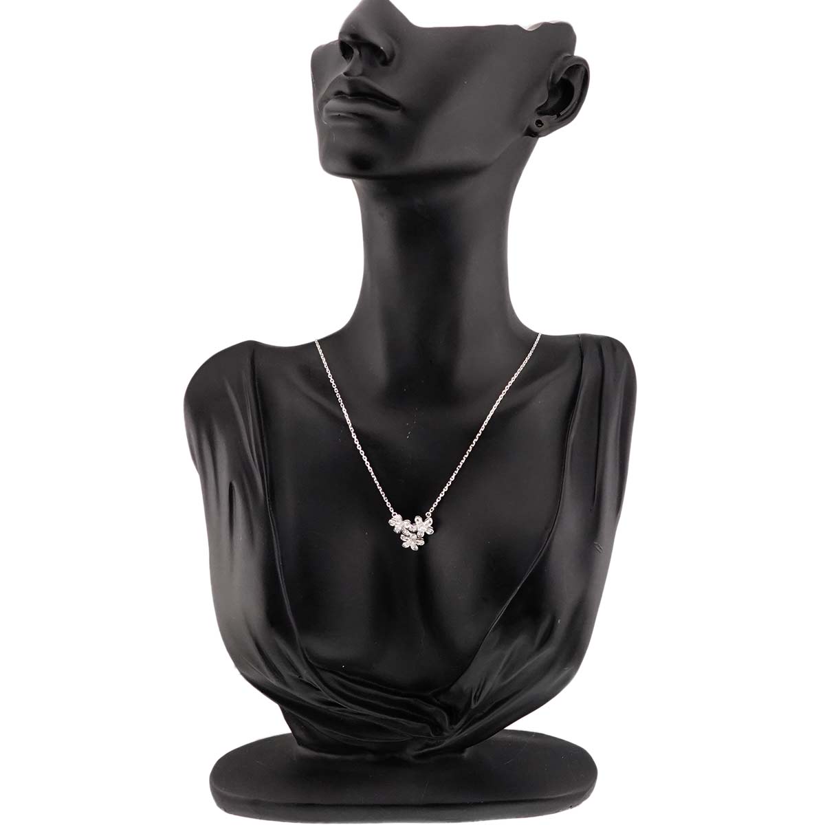 Socrate 3 Flower Diamond Necklace 18K WG 750