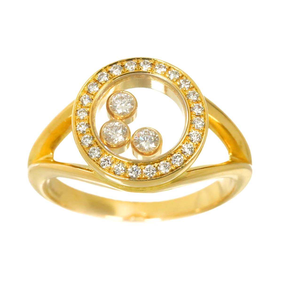 Happy Diamond Diamond Ring 18K YG 750 Size5.25(US)