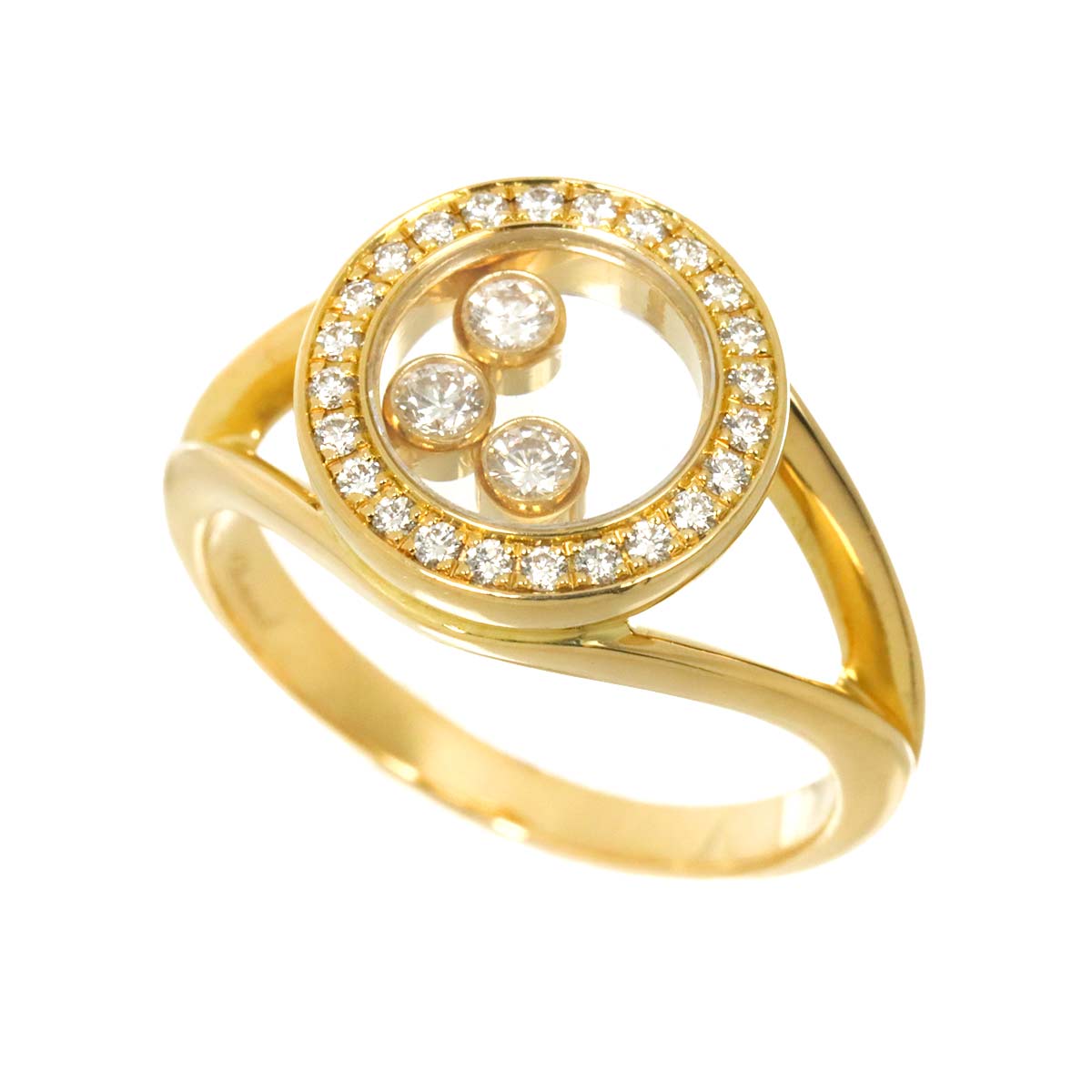 Happy Diamond Diamond Ring 18K YG 750 Size5.25(US)