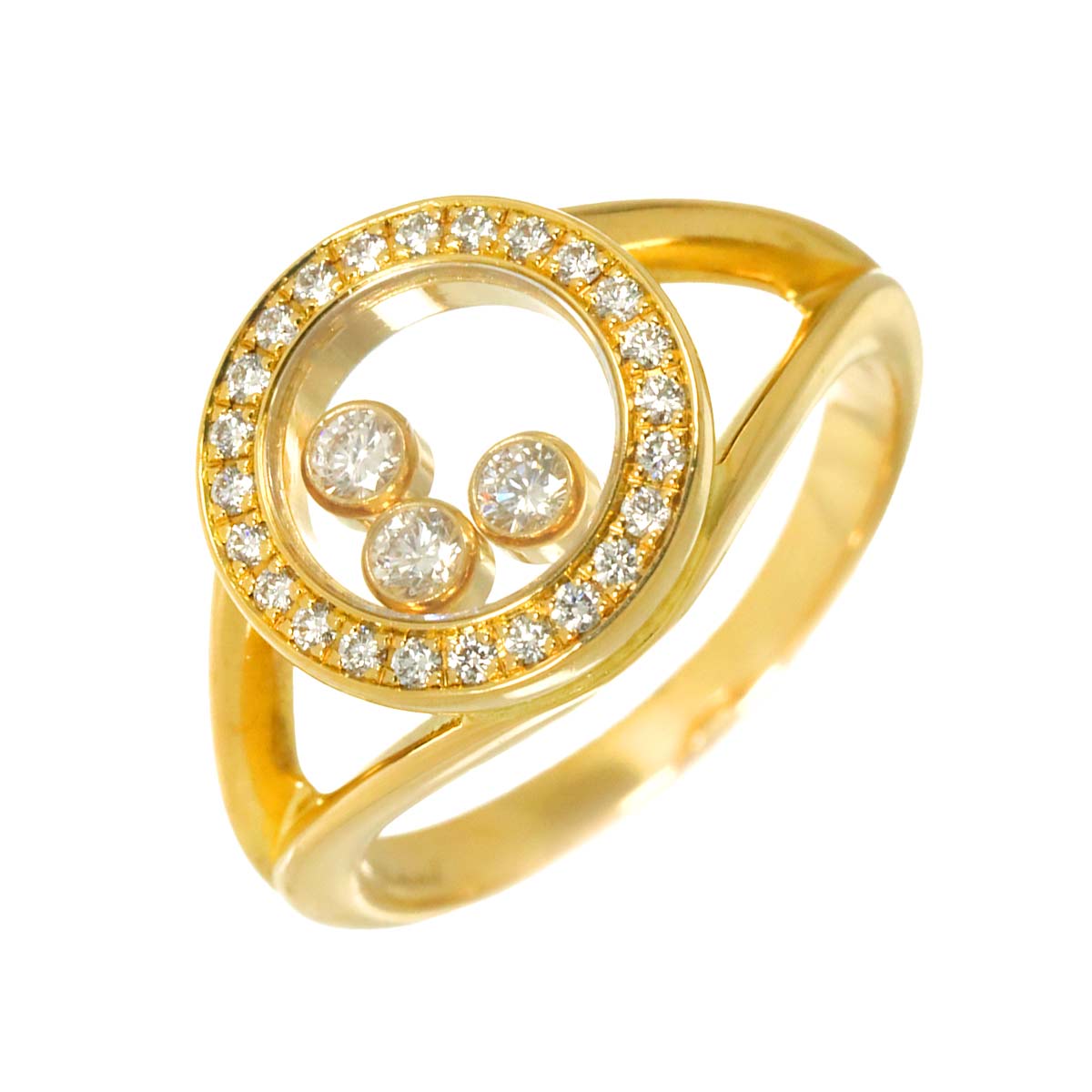 Happy Diamond Diamond Ring 18K YG 750 Size5.25(US)