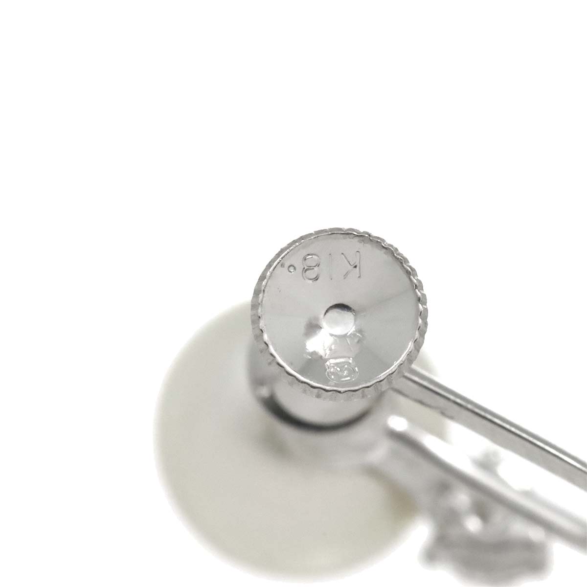 Akoya Pearl 7.6mm Diamond Earrings 18K WG 750