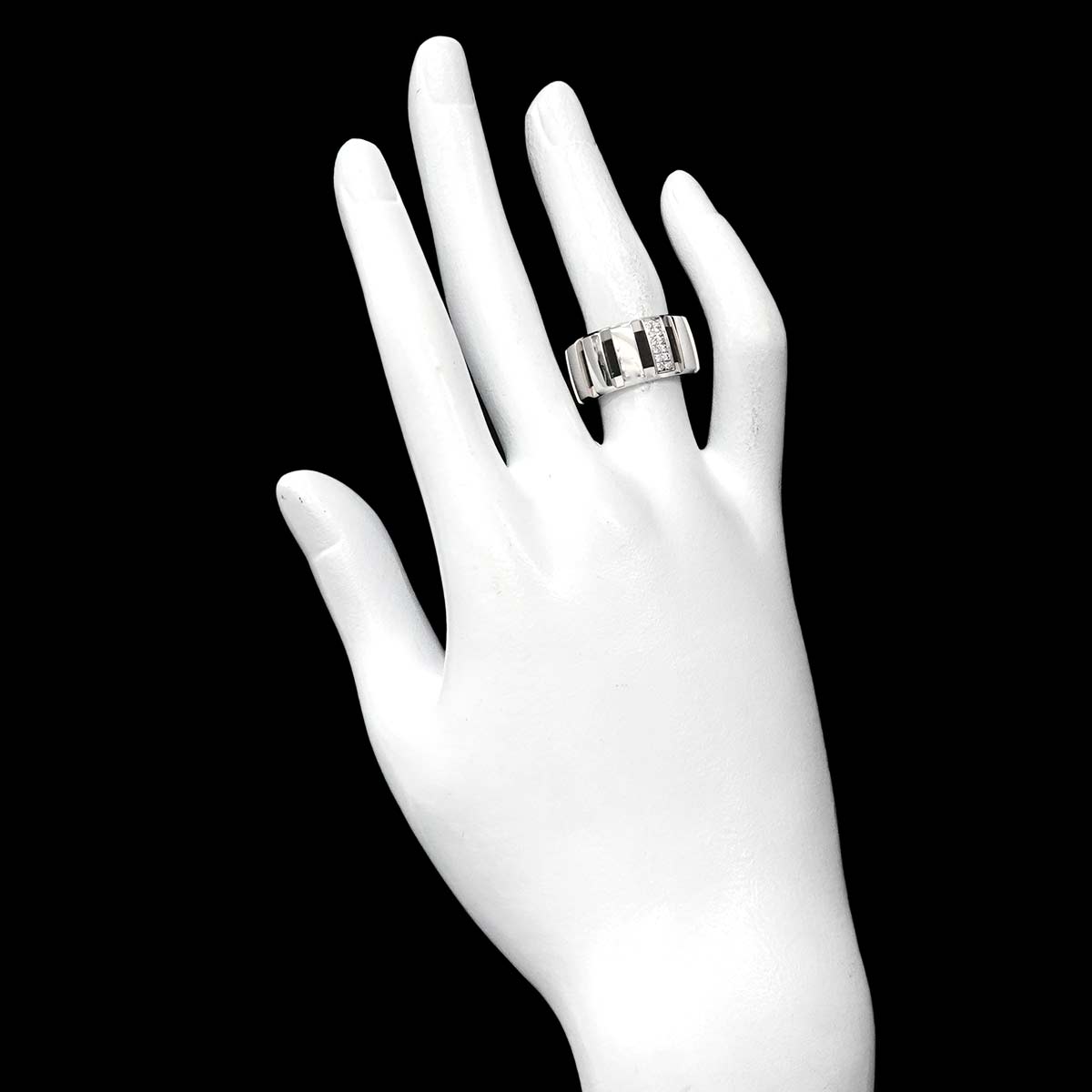 Class one Diamond Ring 18K K18 WG 750 Rubber Size51 5.25(US)