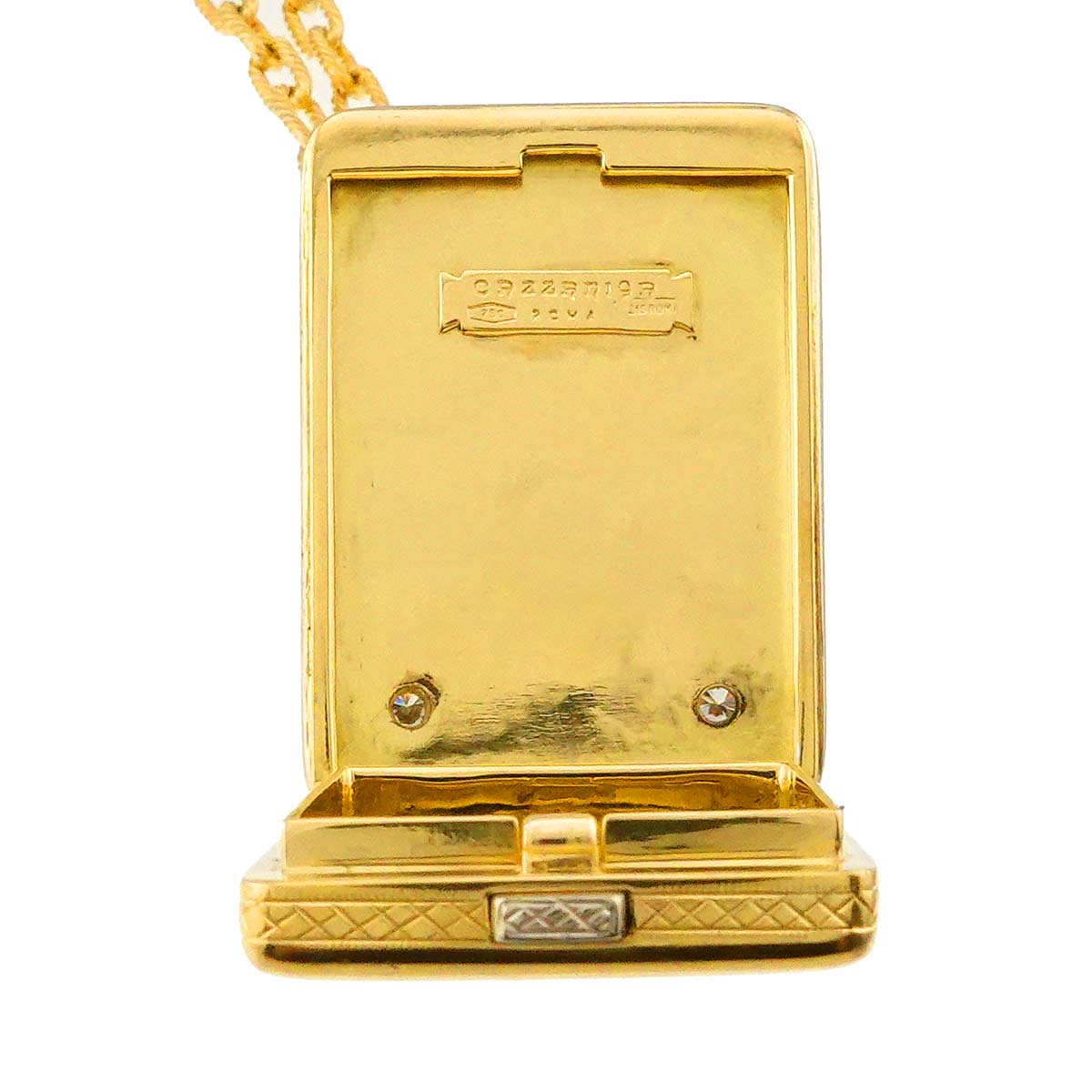 Sapphire Ruby Diamond Necklace 18K YG PG WG 750