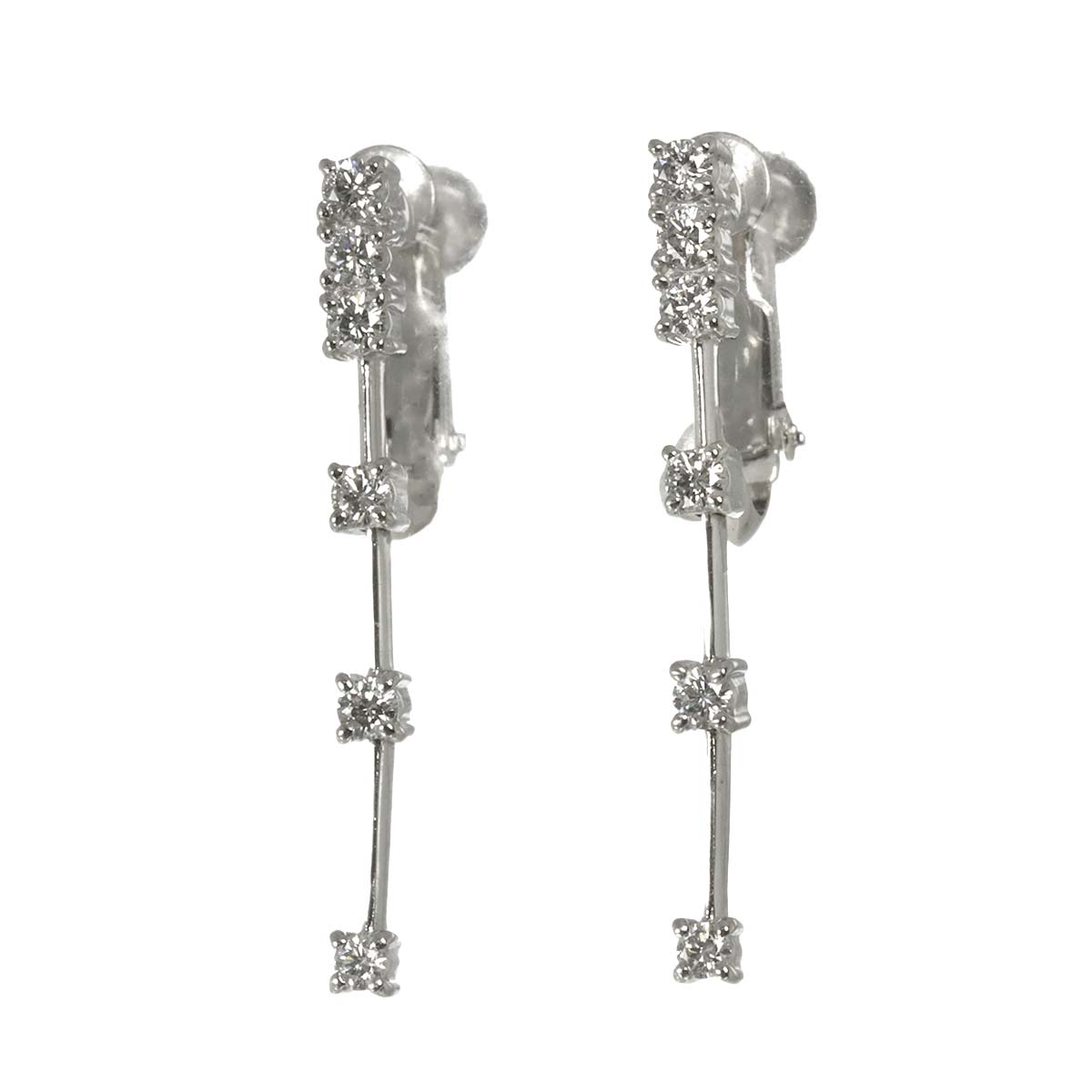 Diamond 0.18/0.18ct Earrings Clip on Pt Platinum