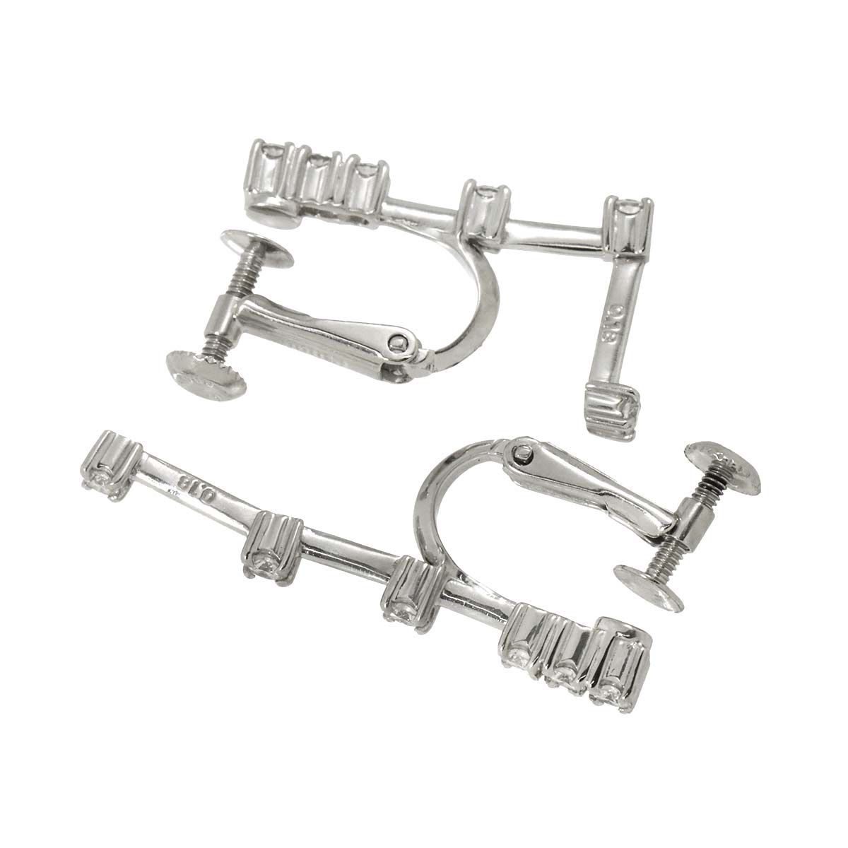 Diamond 0.18/0.18ct Earrings Clip on Pt Platinum