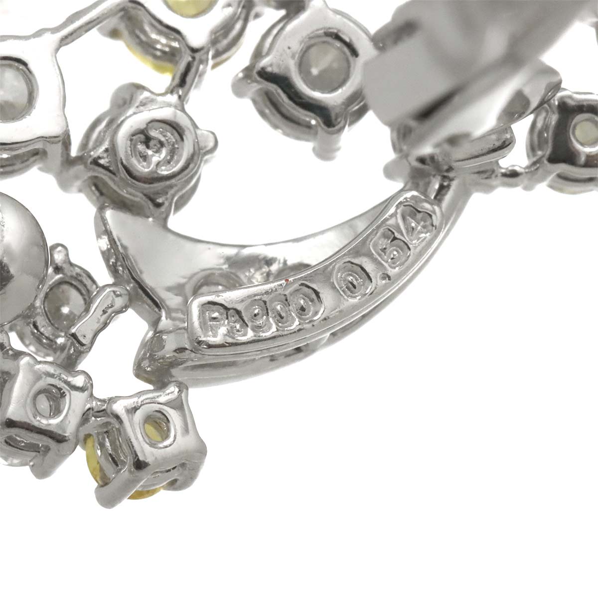 Diamond 0.54/0.54ct Yellow Diamond Earrings Clip on Pt 14K 585