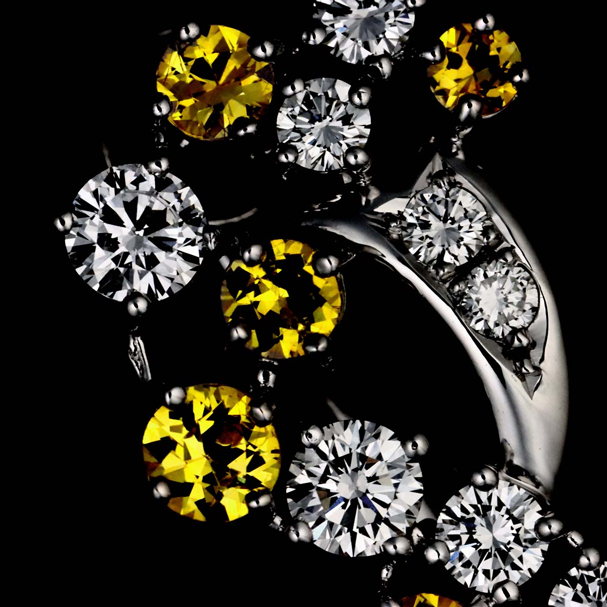 Diamond 0.54/0.54ct Yellow Diamond Earrings Clip on Pt 14K 585