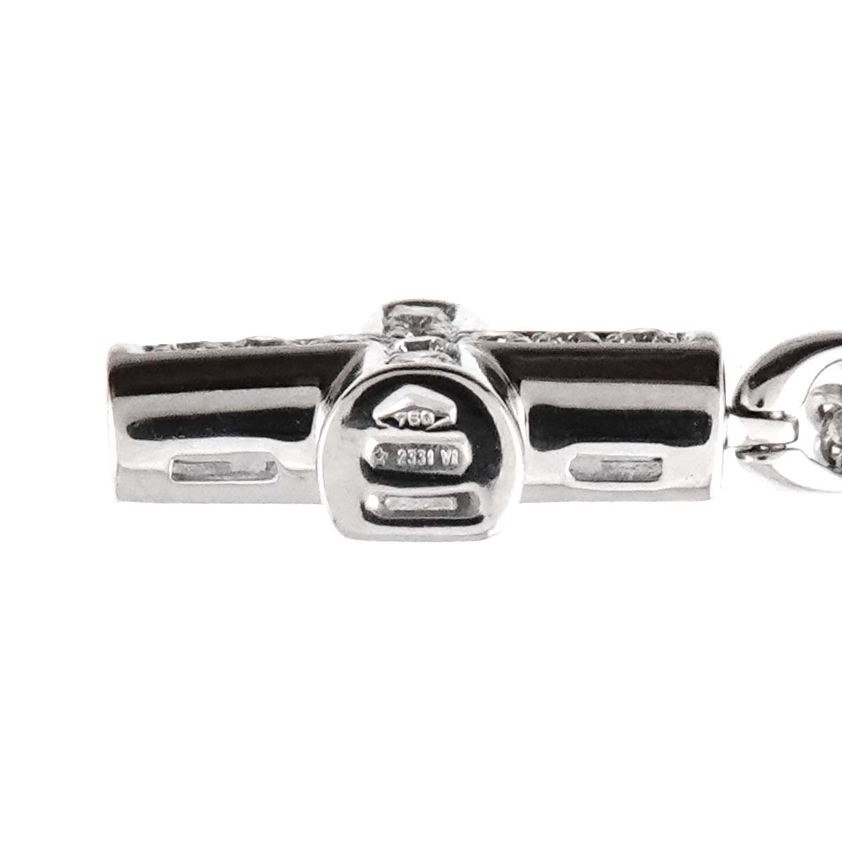 Cross Diamond Necklace K18 18K WG White Gold 750