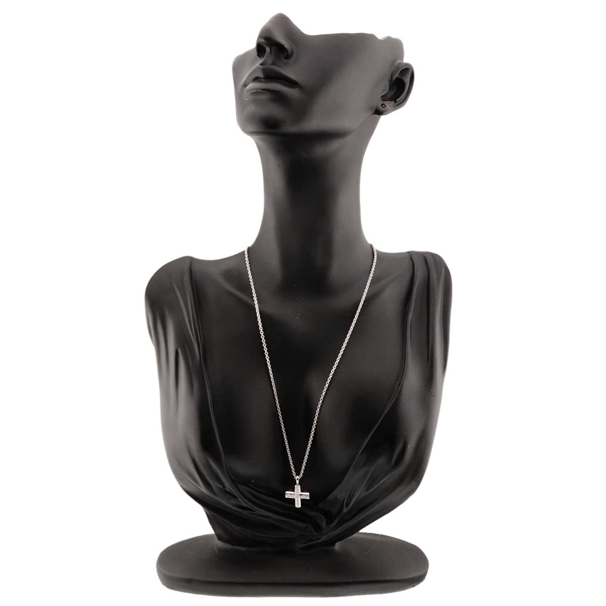 Cross Diamond Necklace K18 18K WG White Gold 750