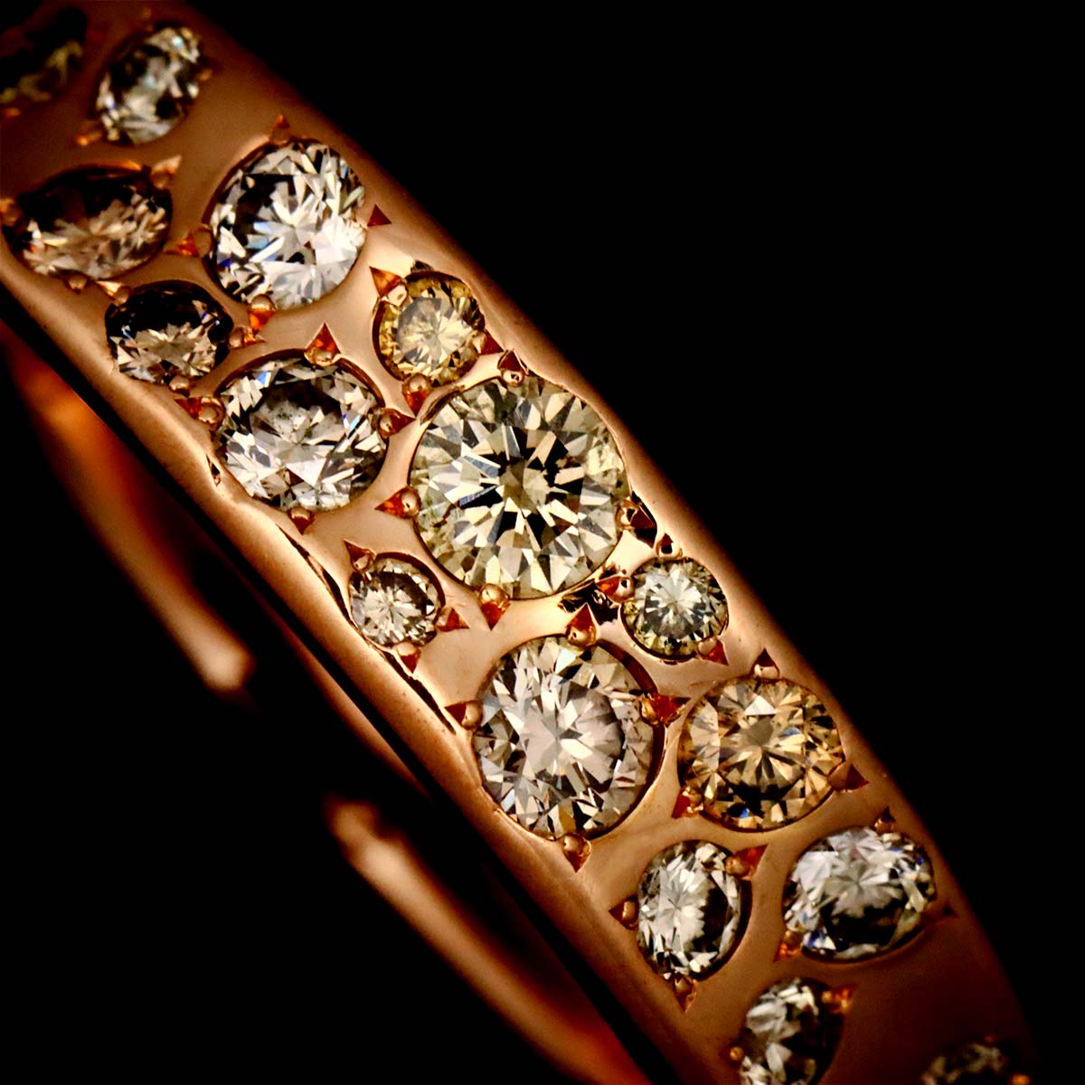 Diamond 0.62ct Ring 18K Pink Gold size8.25(US)