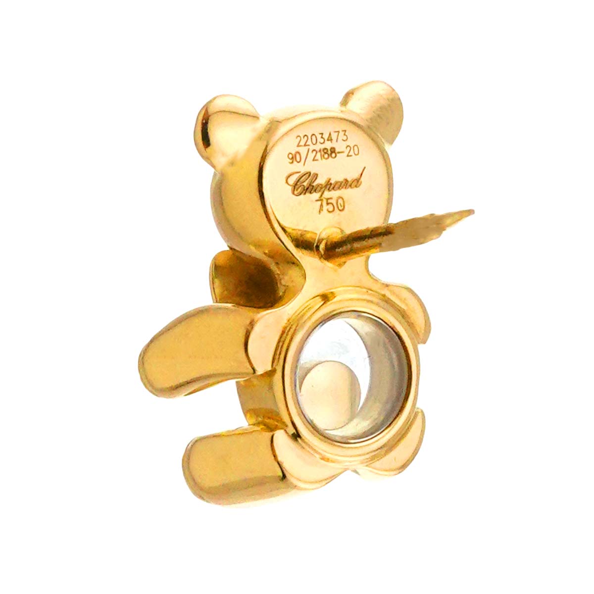 Happy Diamond Sapphire Ruby Pin Brooch 18K Yellow Gold 750