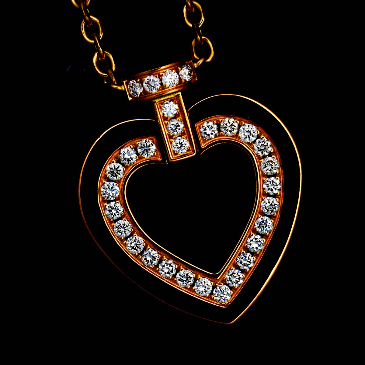 Diamond Heart Necklace SM 18K Pink Gold 750