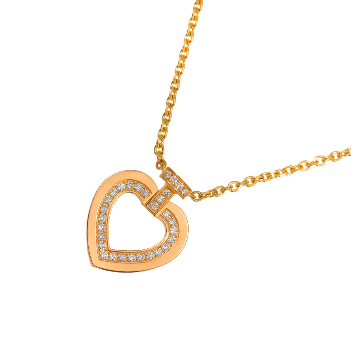 Diamond Heart Necklace SM 18K Pink Gold 750