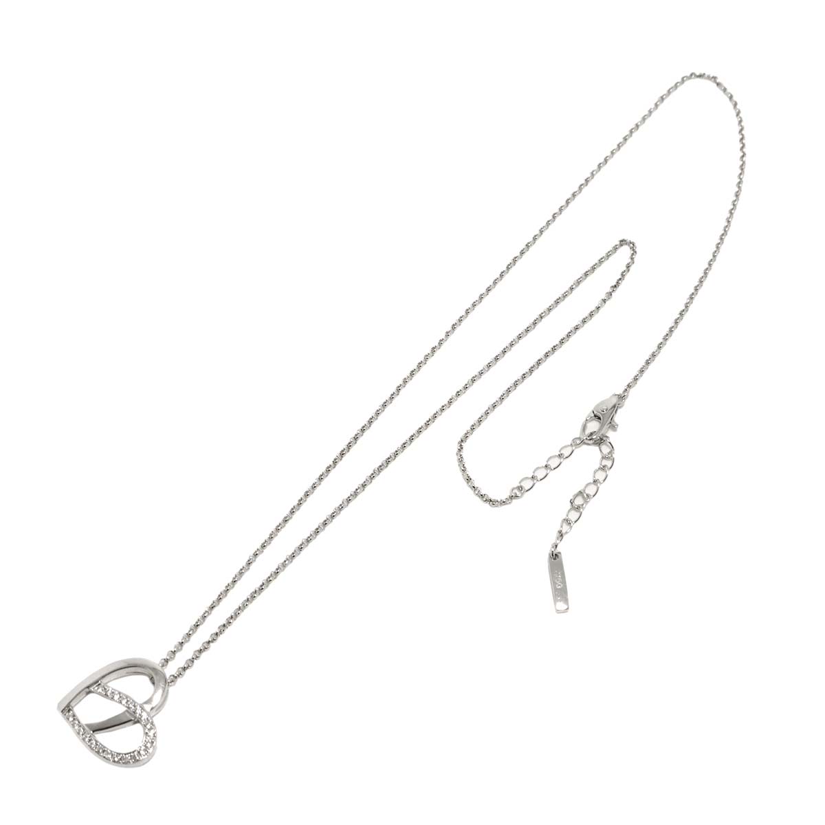 Diamond Heart Necklace 18K White Gold 750