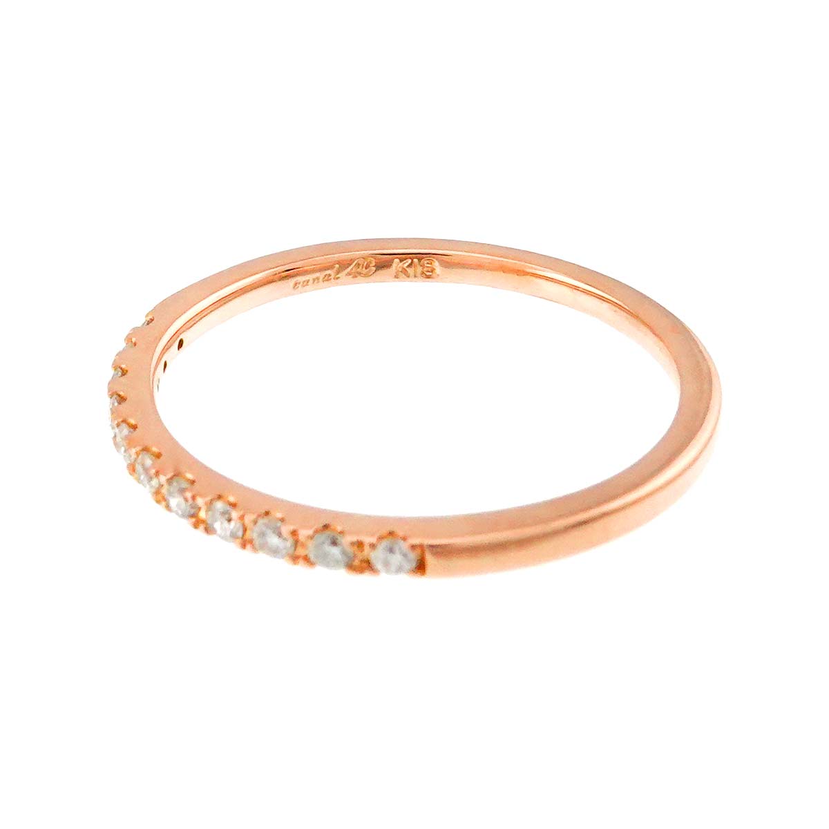 Half Diamond Ring 18K PG 750 Size5.5-5.75(US)