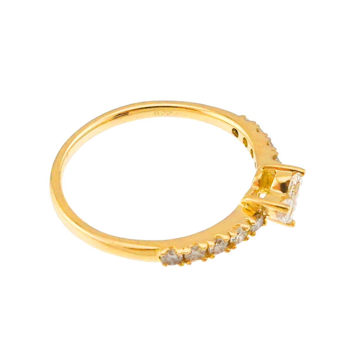 Diamond 0.22ct Ring 18K YG 750 Size4.5(US)