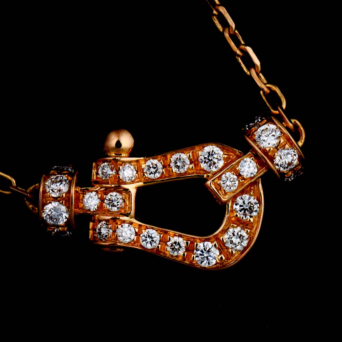 Force10 Diamond Necklace Small 18K Pink Gold 750