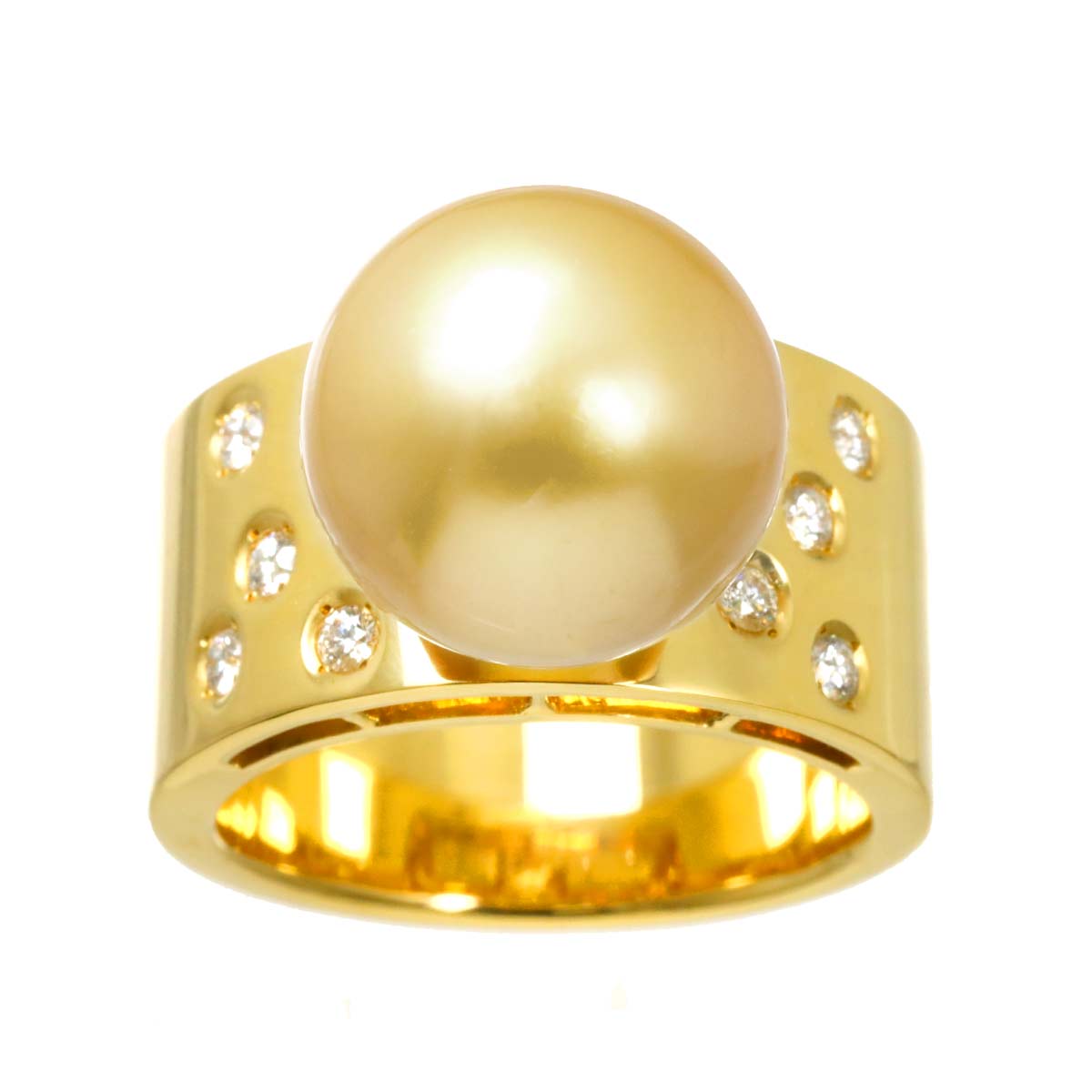 South Sea pearl Diamond 0.30ct Ring 18K YG 750 8.25-8.75(US)