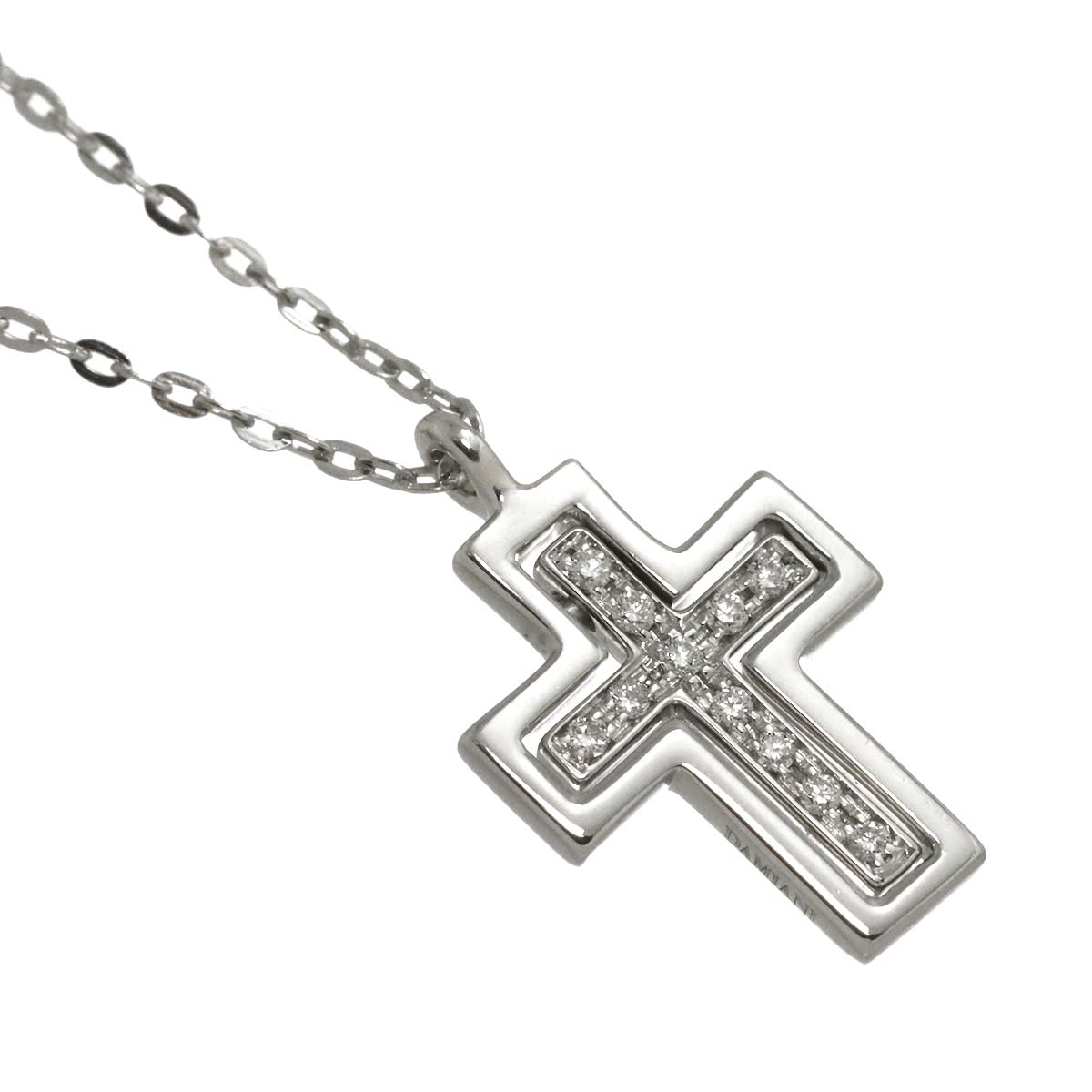 Belle Epoque Mini Diamond Cross Necklace 18K WG 750