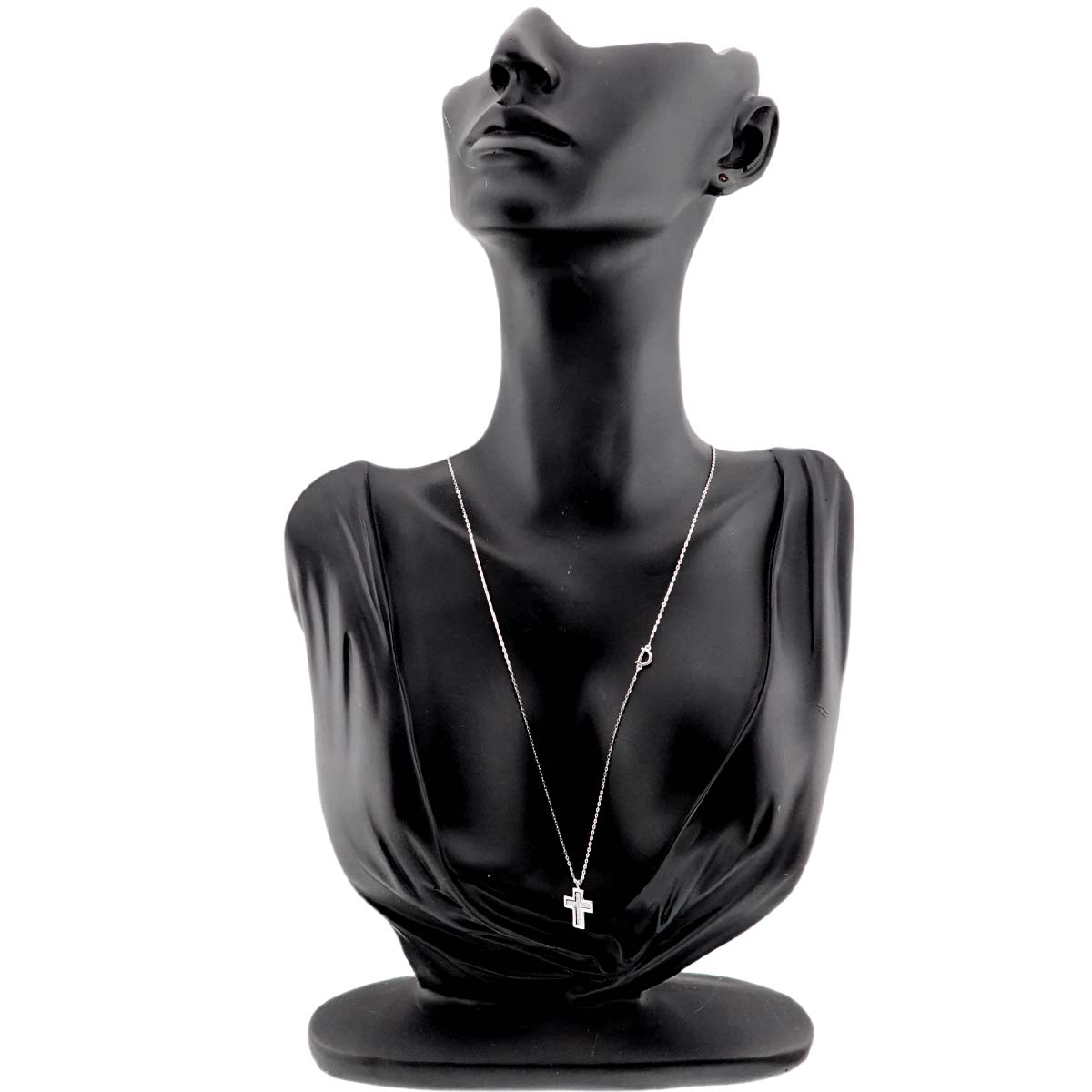 Belle Epoque Mini Diamond Cross Necklace 18K WG 750