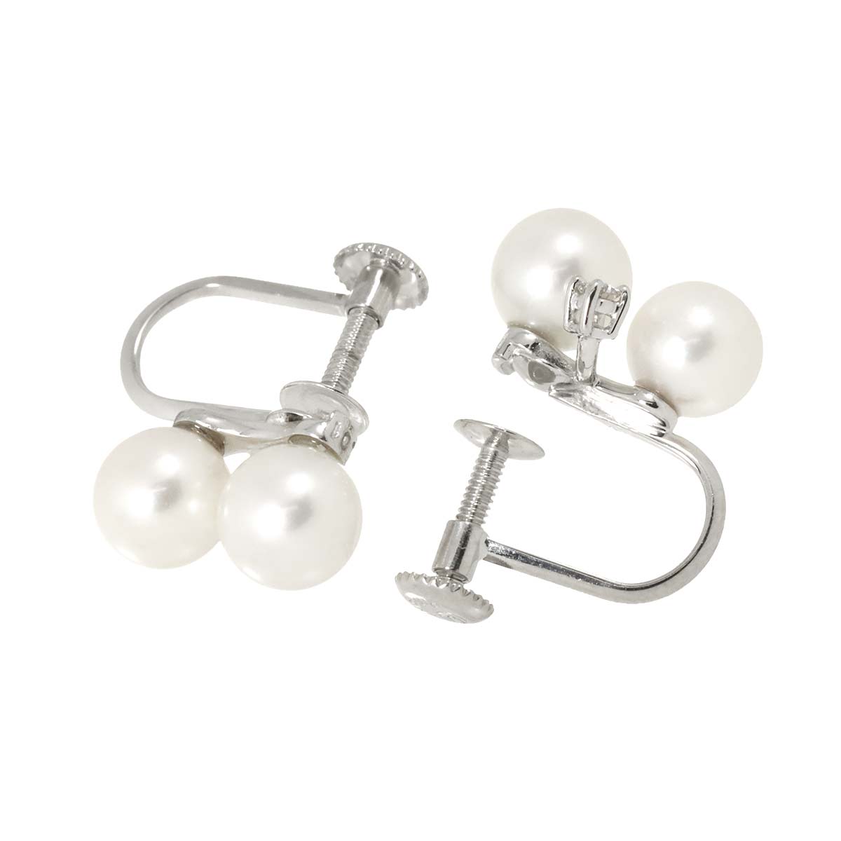 Akoya Pearl Diamond 0.01ct/0.01ct Earrings 18K WG 750