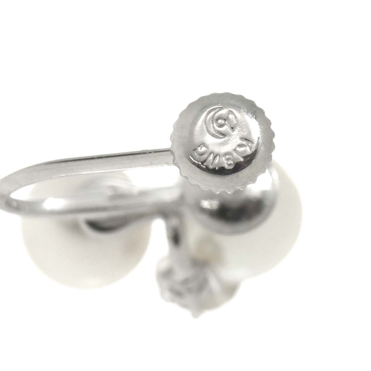 Akoya Pearl Diamond 0.01ct/0.01ct Earrings 18K WG 750