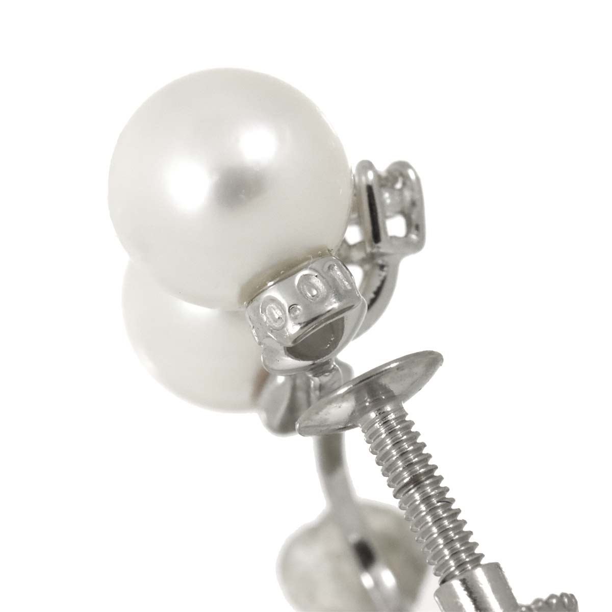 Akoya Pearl Diamond 0.01ct/0.01ct Earrings 18K WG 750