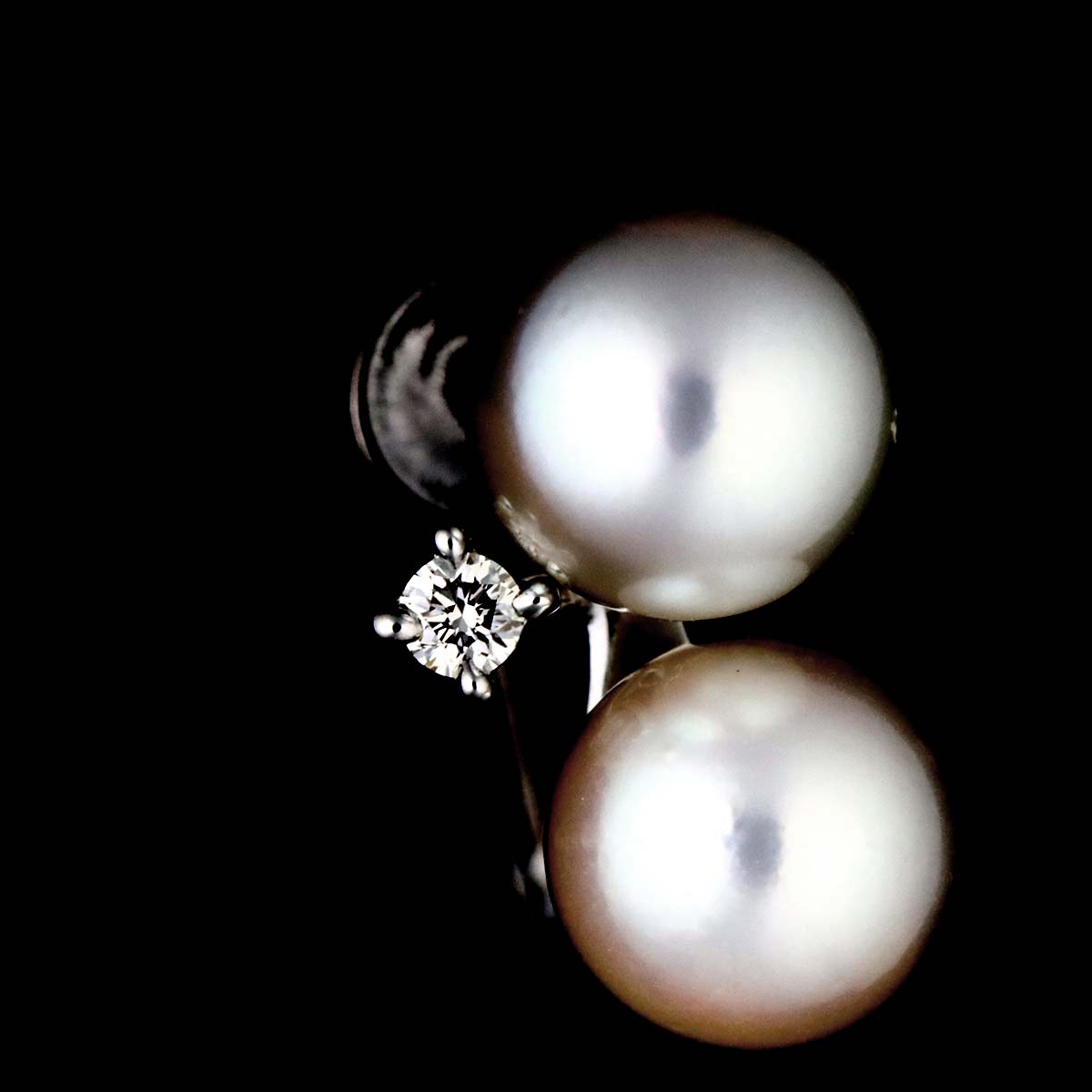 Akoya Pearl Diamond 0.01ct/0.01ct Earrings 18K WG 750