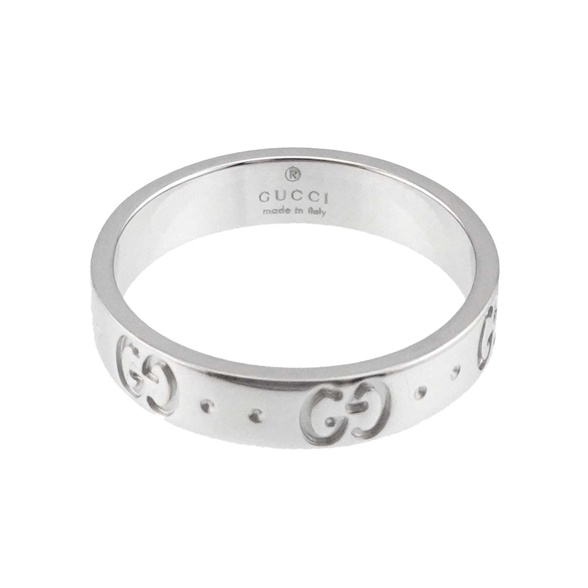 GUCCI Icon Ring 18K WG White Gold 750 Size11 5.25-5.5(US)