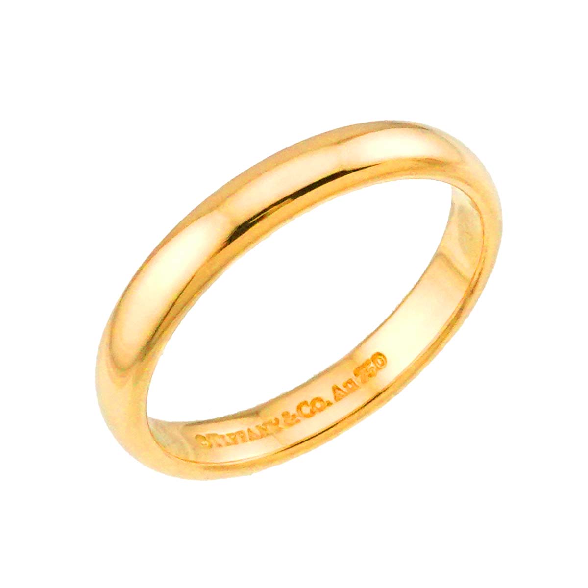 Forever Band Ring 18K Yellow Gold 750 Size 6.25-6.5(US)
