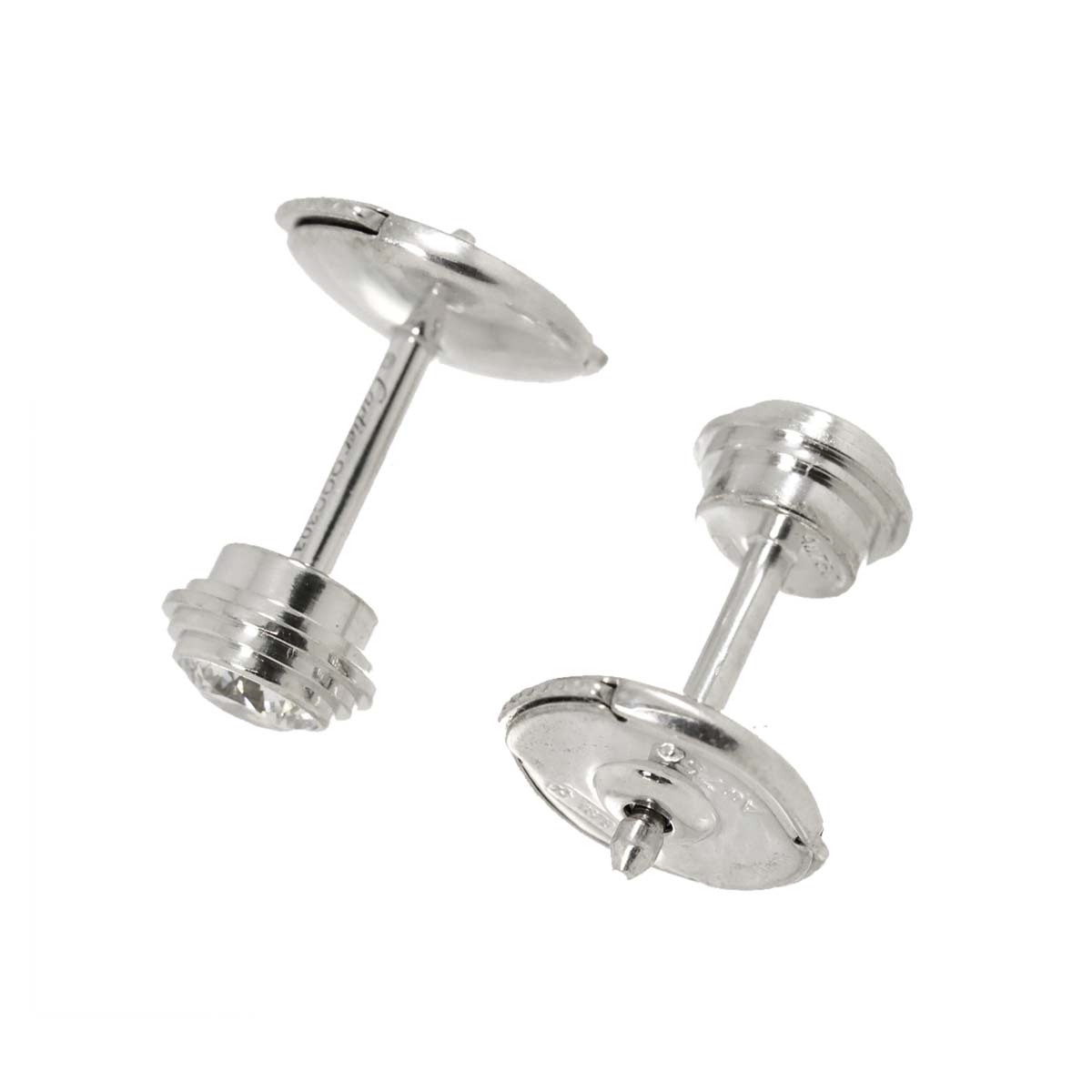 Damour MM Diamond Earrings Pierced 18K WG 750